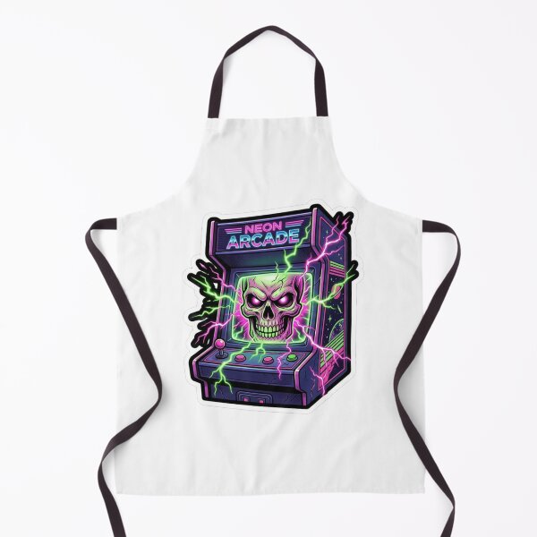 Item preview, Neon Arcade Skull Retro Gaming Design designed and sold by JeevanStickers.