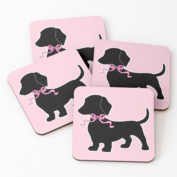 Item preview, Cute Dachshund Silhouette Pink Bow Coquette designed and sold by Kaimarbe | Cute Stickers & Apparel.