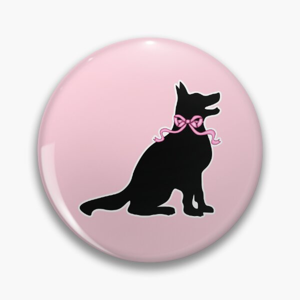 Item preview, Cute German Shepherd Silhouette Pink Bow Coquette designed and sold by Kaimarbe | Cute Stickers & Apparel.