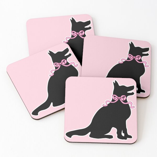 Item preview, Cute German Shepherd Silhouette Pink Bow Coquette designed and sold by Kaimarbe | Cute Stickers & Apparel.