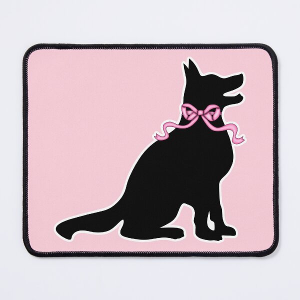 Item preview, Cute German Shepherd Silhouette Pink Bow Coquette designed and sold by Kaimarbe | Cute Stickers & Apparel.