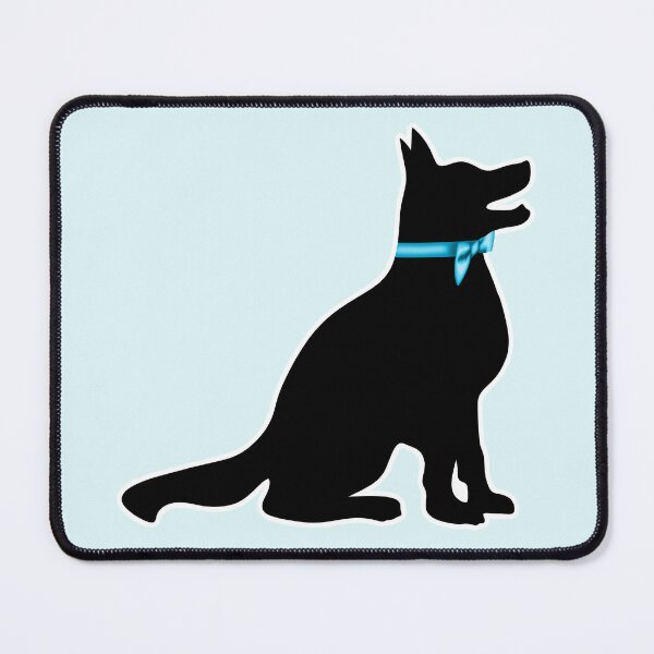 Item preview, German Shepherd Silhouette Blue Bowtie Ribbon Art designed and sold by Kaimarbe | Cute Stickers & Apparel.