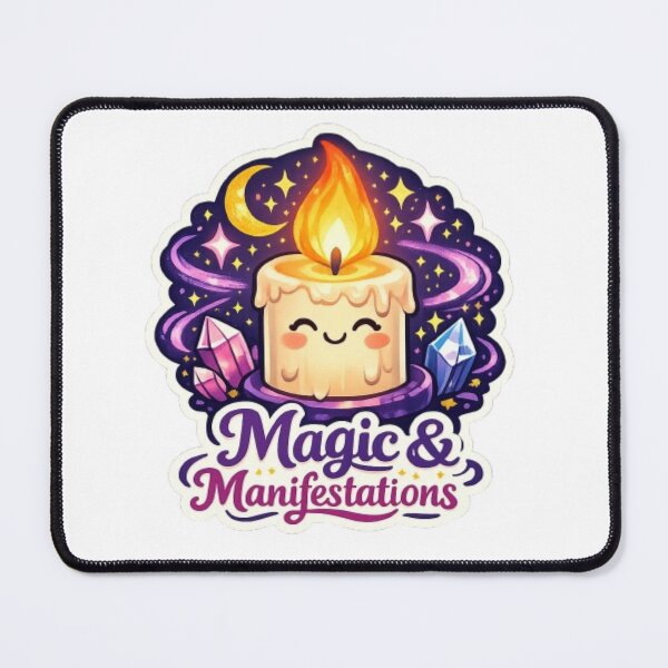 Item preview, Magic & Manifestations Kawaii Candle T-Shirt & Sticker – Cute Witchy Spiritual Art for Crystal & Astrology Lovers designed and sold by GemBob Creations.