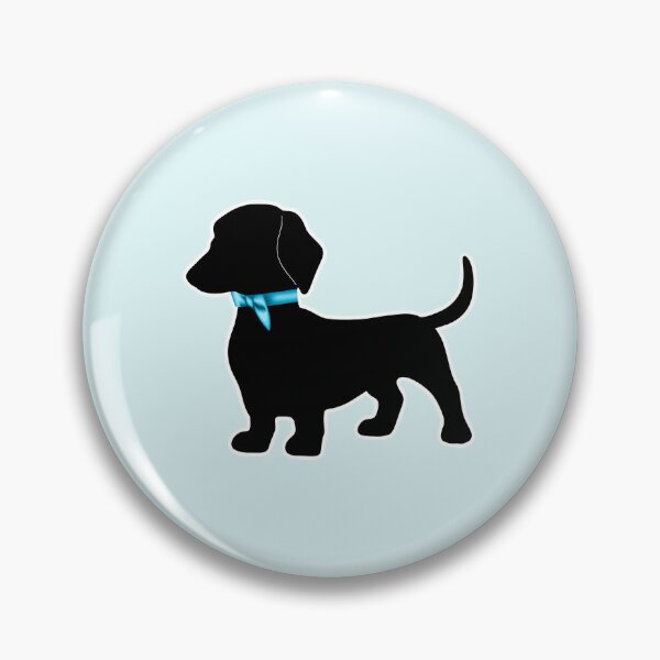 Item preview, Dachshund Silhouette Blue Bowtie Ribbon Art designed and sold by Kaimarbe | Cute Stickers & Apparel.