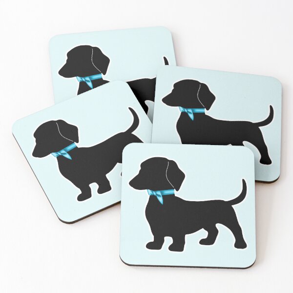 Item preview, Dachshund Silhouette Blue Bowtie Ribbon Art designed and sold by Kaimarbe | Cute Stickers & Apparel.