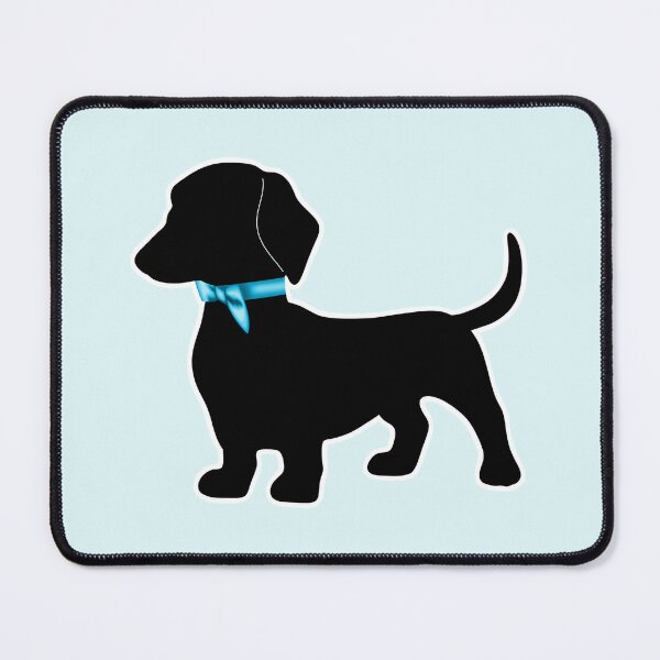 Item preview, Dachshund Silhouette Blue Bowtie Ribbon Art designed and sold by Kaimarbe | Cute Stickers & Apparel.