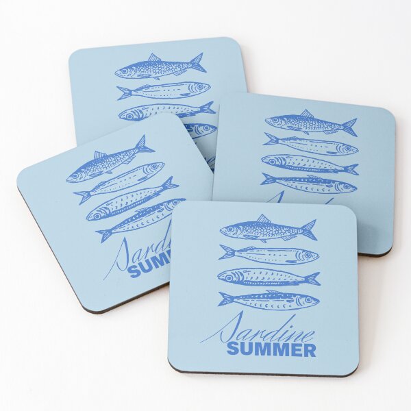 Artikelvorschau, Sardinen Sommer Küstenfisch Kunstdesign entworfen und verkauft von GraphicsMark.