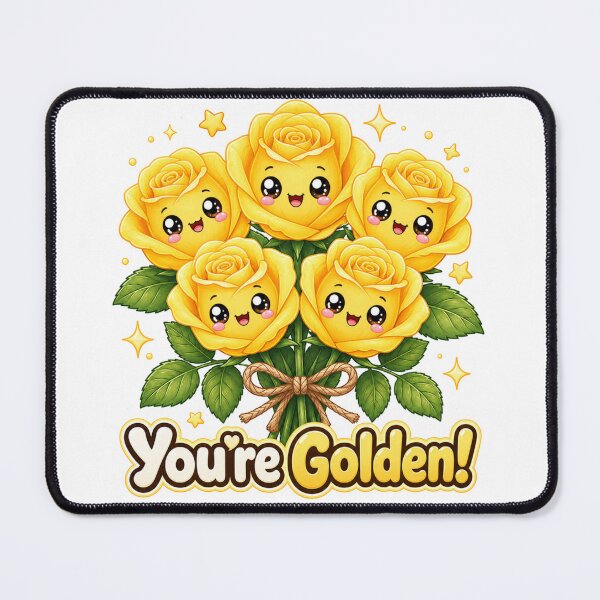 Item preview, You're Golden Kawaii Yellow Roses | Cute Positivity designed and sold by Dulxoz.
