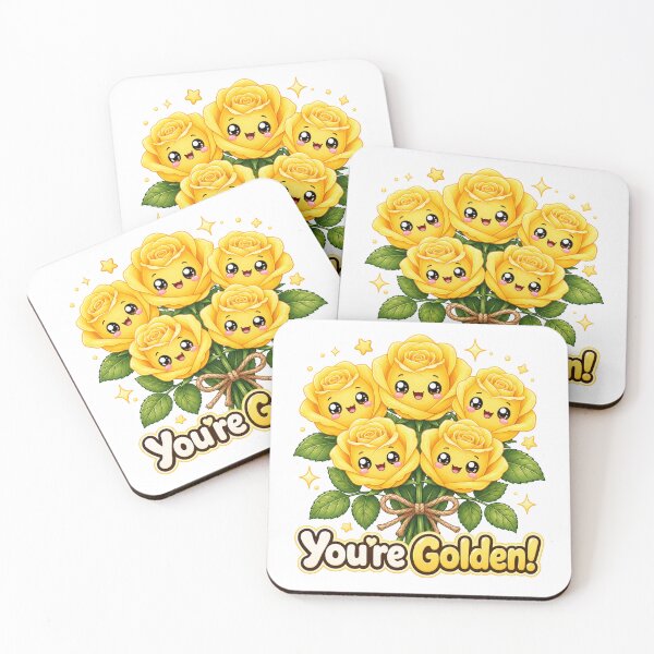 Item preview, You're Golden Kawaii Yellow Roses | Cute Positivity designed and sold by Dulxoz.