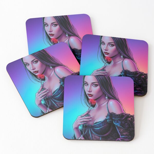 Item preview, Kao Morticia Halloween Neon Thai GL Tv Series Lgbtq+ WLW Decor Poster Print Art Comic designed and sold by Mind Space.