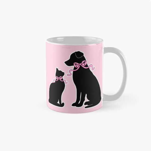 Item preview, Cute Cat and Dog Silhouette Pink Bows Coquette designed and sold by Kaimarbe | Cute Stickers & Apparel.