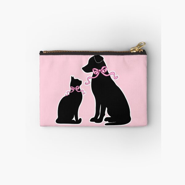 Item preview, Cute Cat and Dog Silhouette Pink Bows Coquette designed and sold by Kaimarbe | Cute Stickers & Apparel.