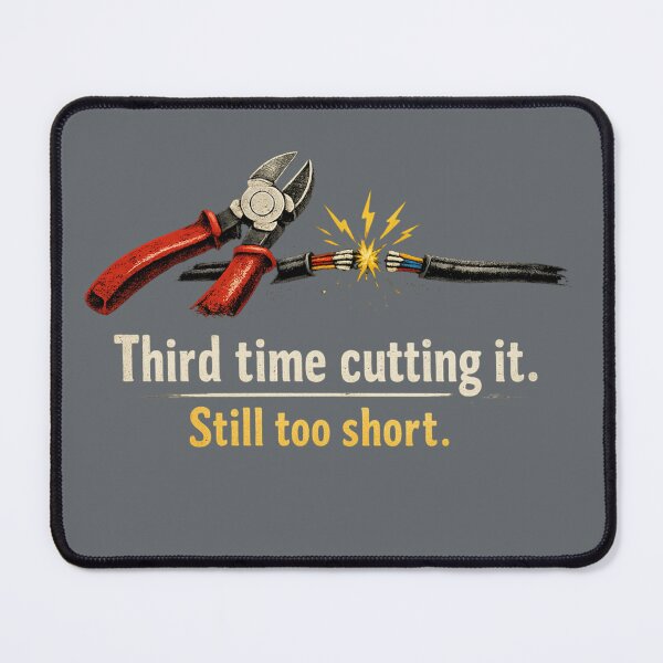 Item preview, Third Time Cutting It – Still Too Short Electrician Shirt designed and sold by FriciShop.