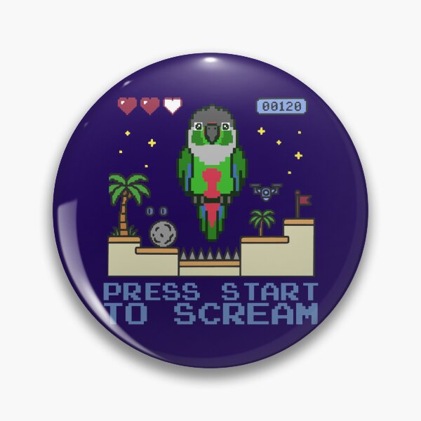 Item preview, Video Game Press Start To Scream Funny Green Cheeked Conure Pixel Nerd designed and sold by FandomizedRose.