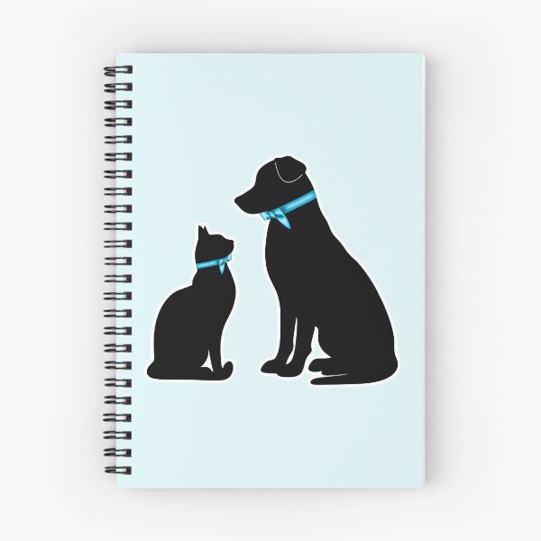 Item preview, Dapper Cat and Dog Silhouette Blue Bowties Art designed and sold by Kaimarbe | Cute Stickers & Apparel.