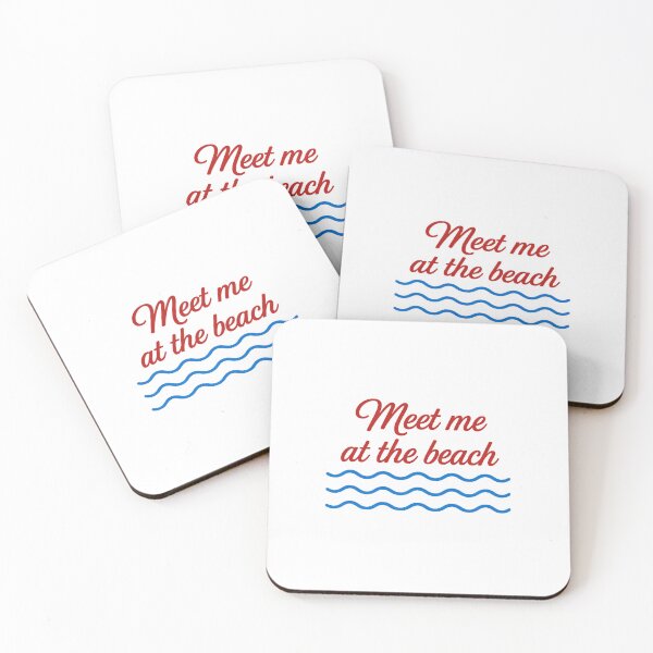 Item preview, Meet Me at the Beach – Coastal Waves Typography Summer Aesthetic red designed and sold by byaga.