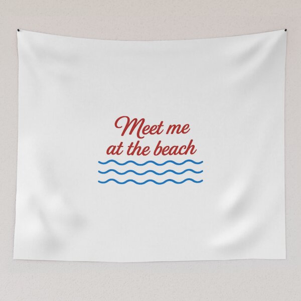 Item preview, Meet Me at the Beach – Coastal Waves Typography Summer Aesthetic red designed and sold by byaga.