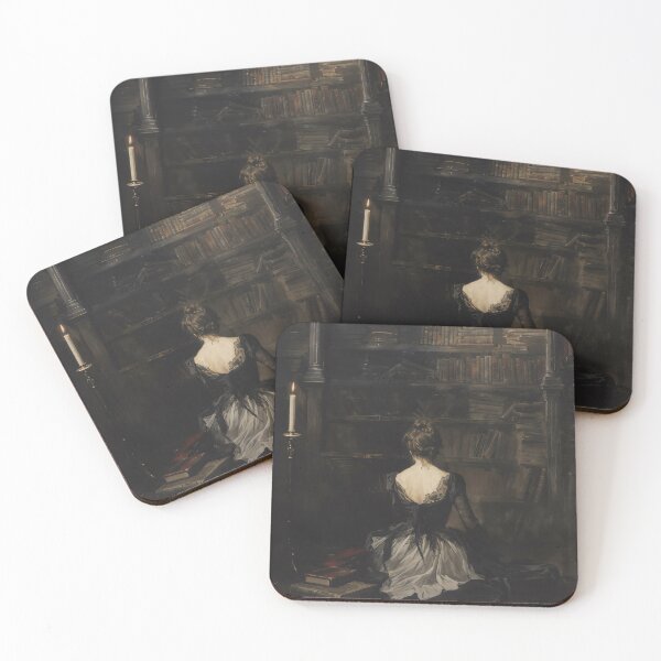 Item preview, Dark Academia Library Girl Gothic Victorian Art designed and sold by DarkHolyQueen.