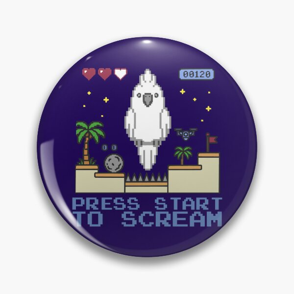 Item preview, Video Game Press Start To Scream Funny Cockatoo Pixel Nerd designed and sold by FandomizedRose.