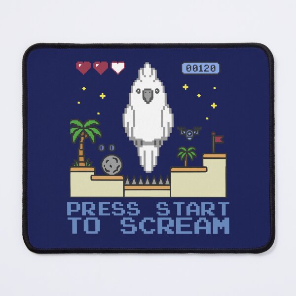 Item preview, Video Game Press Start To Scream Funny Cockatoo Pixel Nerd designed and sold by FandomizedRose.