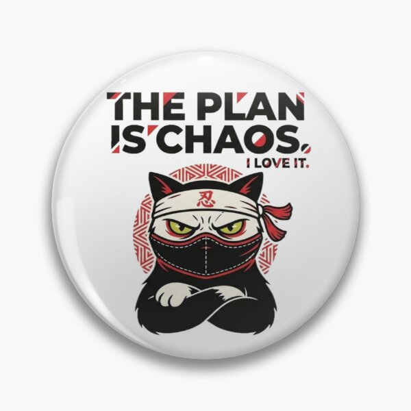 Item preview, Funny Ninja Cat Gift The Plan Is Chaos Cat Lover Shirt  Chaos Cat Sticker Badass Cat Gift designed and sold by Dev Mode.