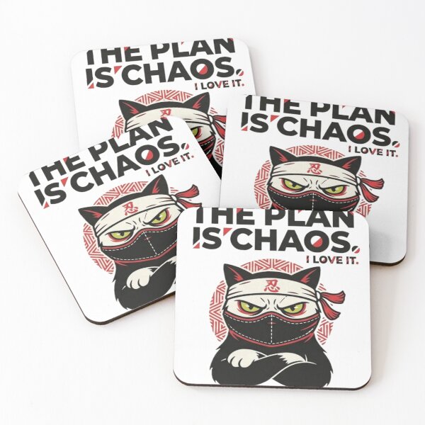 Item preview, Funny Ninja Cat Gift The Plan Is Chaos Cat Lover Shirt  Chaos Cat Sticker Badass Cat Gift designed and sold by Dev Mode.