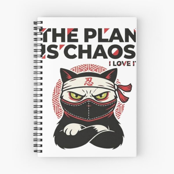 Item preview, Funny Ninja Cat Gift The Plan Is Chaos Cat Lover Shirt  Chaos Cat Sticker Badass Cat Gift designed and sold by Dev Mode.