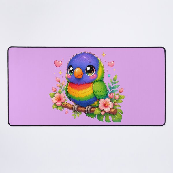 Item preview, Kawaii Rainbow Lorikeet – Cute Tropical Bird Pastel Chibi Art designed and sold by MarekoraStudio.