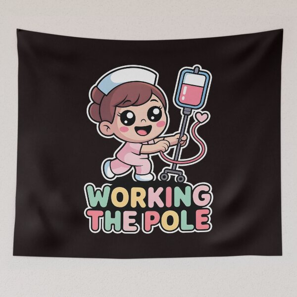 Item preview, Working The Pole Nurse Shirt – Nurse Humor Design with Funny Medical Joke designed and sold by Redgiant87x.