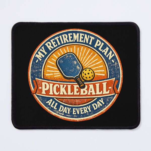 Item preview, My Retirement Plan Pickleball All Day Every Day – Funny Vintage Badge | Pickleball Retiree Gift designed and sold by irfanshikh.