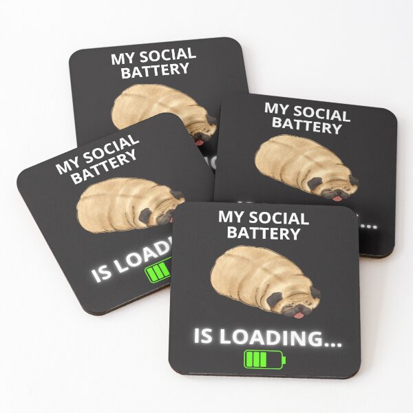 Item preview, My Social Battery is Loading Pug Loaf designed and sold by ContigoART.