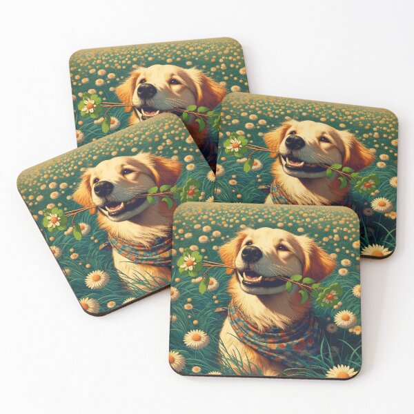 Item preview, Golden Retriever con flor, arte generado por IA designed and sold by ACC .