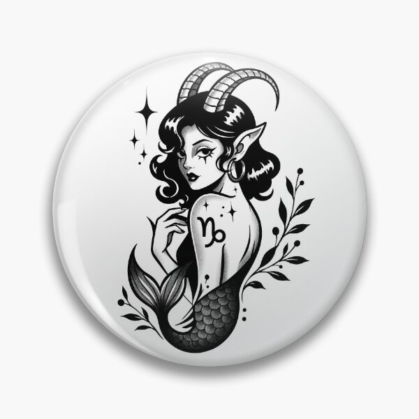 Item preview, Capricorn Zodiac Sign – Dark Gothic Tattoo designed and sold by feedmykraken.