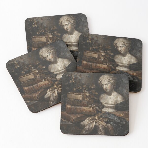 Item preview, Mysterious Bust Antique Books Gothic Still Life Art designed and sold by DarkHolyQueen.