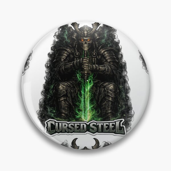 Item preview, Cursed Steel Skeleton Samurai Warrior With Green Flame Sword Sticker designed and sold by Ecocrushstudio.