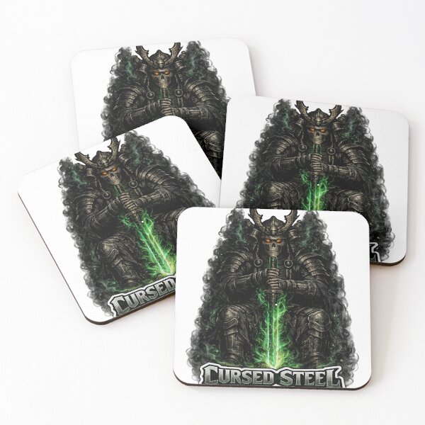 Item preview, Cursed Steel Skeleton Samurai Warrior With Green Flame Sword Sticker designed and sold by Ecocrushstudio.