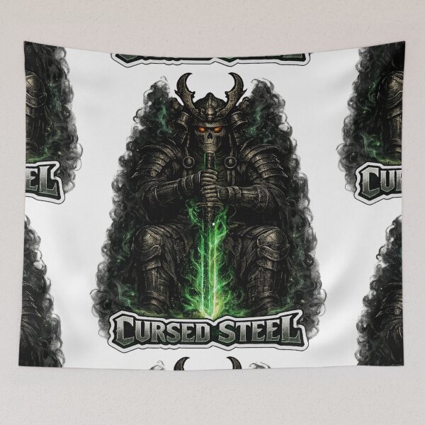 Item preview, Cursed Steel Skeleton Samurai Warrior With Green Flame Sword Sticker designed and sold by Ecocrushstudio.