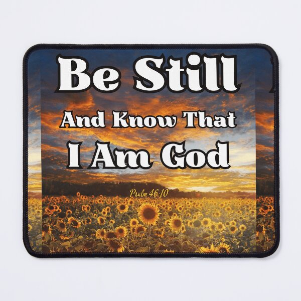Item preview, Be Still and Know that I am God Bible Scripture Verse Sunflower Sunset Christian Gift designed and sold by Ceramic Scripture.