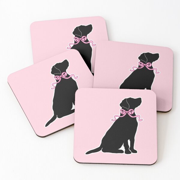 Item preview, Coquette Labrador Retriever Silhouette with Pink Ribbon Bow designed and sold by Kaimarbe | Cute Stickers & Apparel.