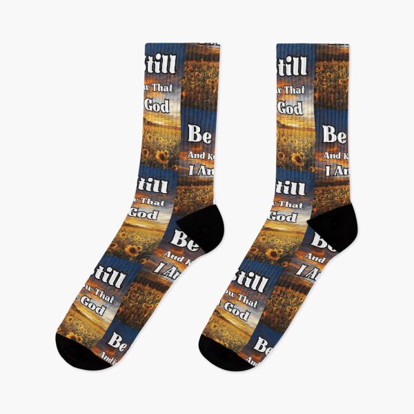 Item preview, Be Still and Know that I am God Bible Scripture Verse Sunflower Sunset Christian Gift designed and sold by Ceramic Scripture.