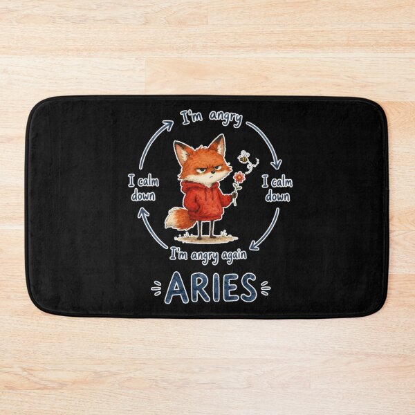 Item preview, Aries Angry Mood Cycle Cute Fox Zodiac Meme Art designed and sold by AMS.