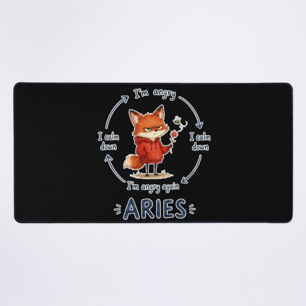 Item preview, Aries Angry Mood Cycle Cute Fox Zodiac Meme Art designed and sold by AMS.