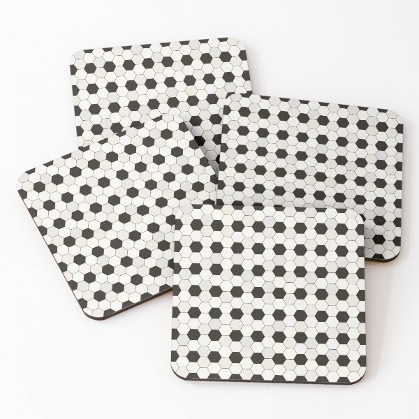 Item preview, Vintage Retro Soccer Ball Hexagon Geometric Pattern Black White designed and sold by Pravokrugulnik.