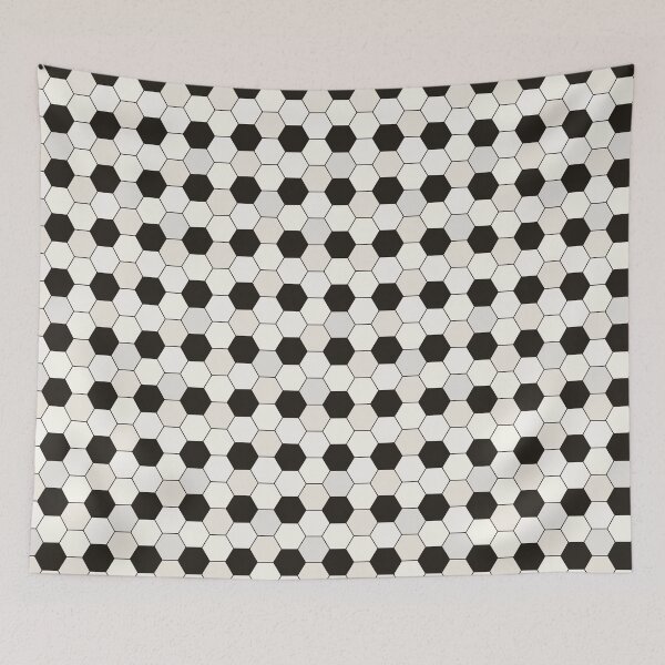 Item preview, Vintage Retro Soccer Ball Hexagon Geometric Pattern Black White designed and sold by Pravokrugulnik.