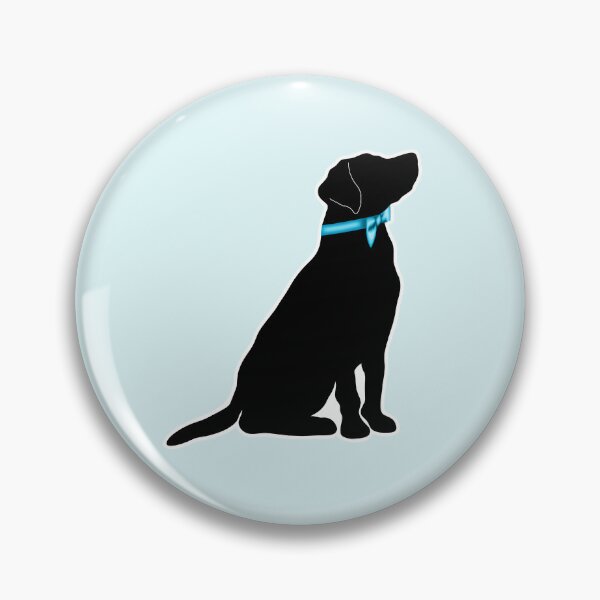 Item preview, Preppy Labrador Retriever Silhouette with Blue Bow Collar designed and sold by Kaimarbe | Cute Stickers & Apparel.