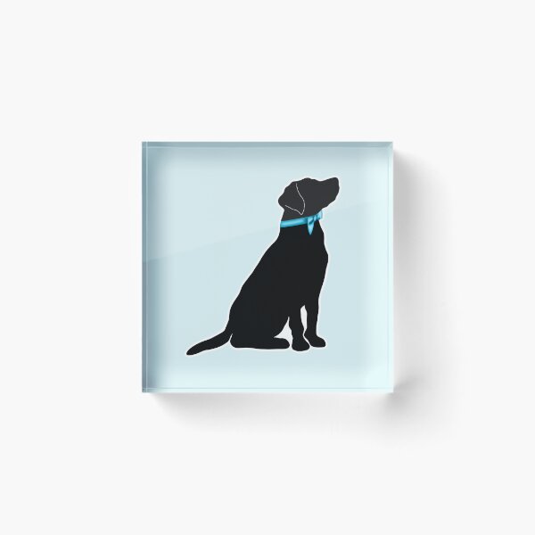 Item preview, Preppy Labrador Retriever Silhouette with Blue Bow Collar designed and sold by Kaimarbe | Cute Stickers & Apparel.