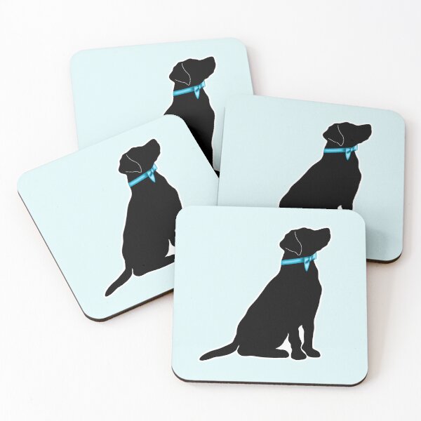 Item preview, Preppy Labrador Retriever Silhouette with Blue Bow Collar designed and sold by Kaimarbe | Cute Stickers & Apparel.