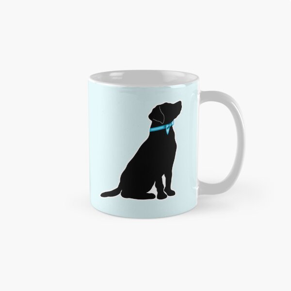 Item preview, Preppy Labrador Retriever Silhouette with Blue Bow Collar designed and sold by Kaimarbe | Cute Stickers & Apparel.