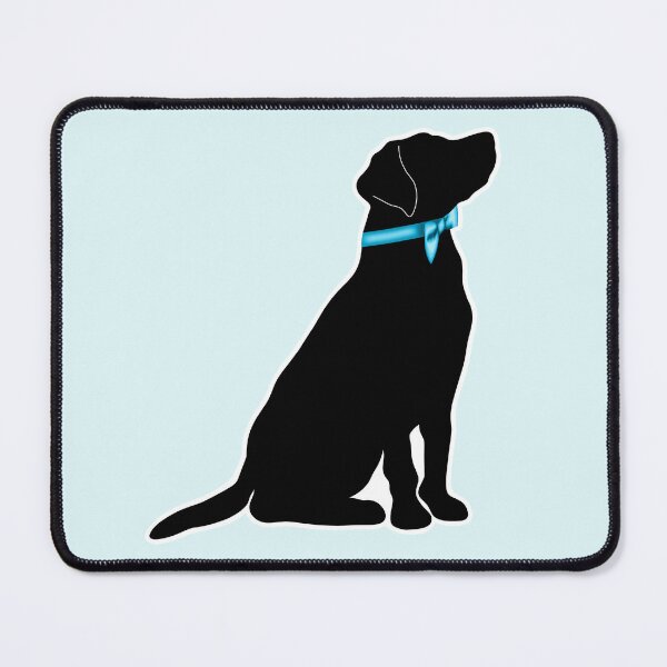 Item preview, Preppy Labrador Retriever Silhouette with Blue Bow Collar designed and sold by Kaimarbe | Cute Stickers & Apparel.