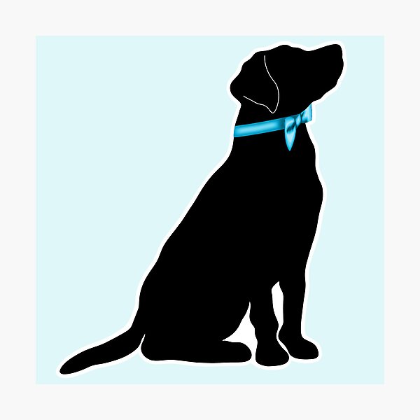 Item preview, Preppy Labrador Retriever Silhouette with Blue Bow Collar designed and sold by Kaimarbe | Cute Stickers & Apparel.